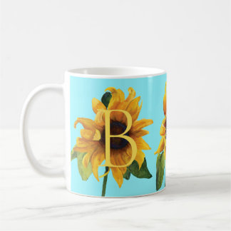 Caneca De Café Amarelo-Brilhante Girassol Cama Botânica