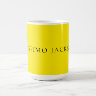 Caneca De Café Amarelo Brilhante Minimalista Simples Estética Mod