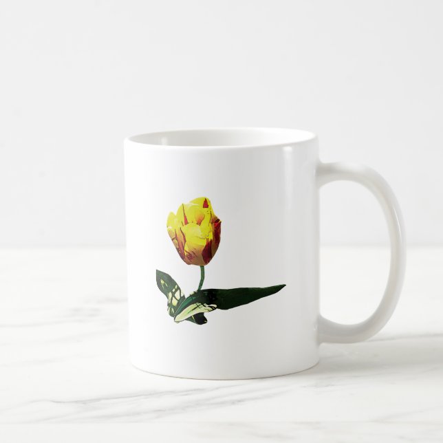 Caneca De Café Amarelo com Tulipa Vermelha (Direita)