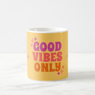 Caneca De Café Amarelo de boas vibrações personalizadas