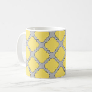 Caneca De Café Amarelo e cinzas de Quatrefoil