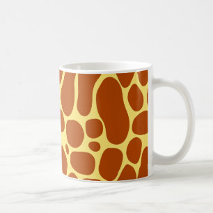 Caneca De Café Amarelo e teste padrão do girafa de Brown