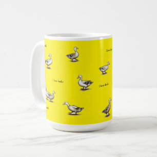 Caneca De Café Amarelo Eu Amo Patos