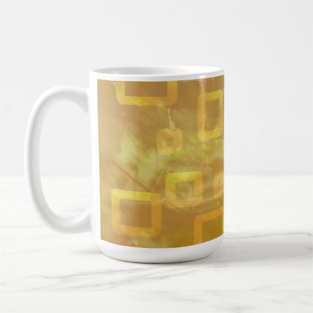 Caneca De Café Amarelo Geométrico Chic (Esquerda)
