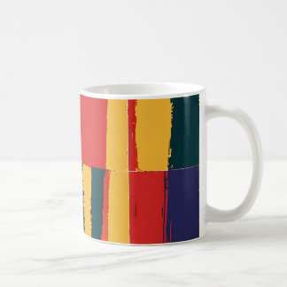 Caneca De Café Amarelo geométrico, vermelho e preto