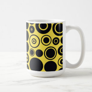 Caneca De Café Amarelo, preto - Círculos retrorreflectores
