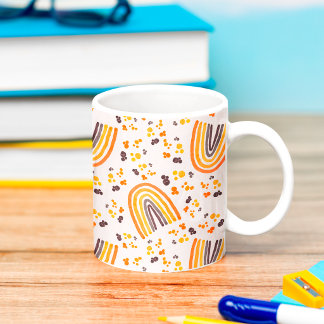 Caneca De Café Amarelo Roxo Abstrato Arco-íris Aquarela Retro
