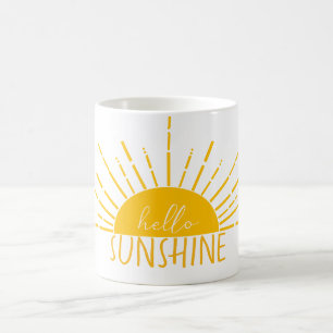 Caneca De Café Amarelo Simples Olá Sol