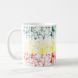 Caneca De Café Amarelo Verde. Vermelha