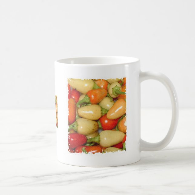Caneca De Café Amarelo vermelho e laranja dos pimentos (Direita)