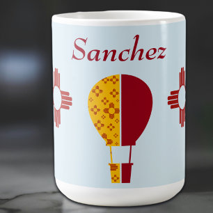 Caneca De Café Amarelo Vermelho Novo México Zia Ar Quente Balão