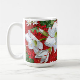 Caneca De Café Amaryllis e Holly Red Natal
