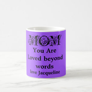 Caneca De Café Amava Além Das Palavras Mãe, Purple-Black Personal