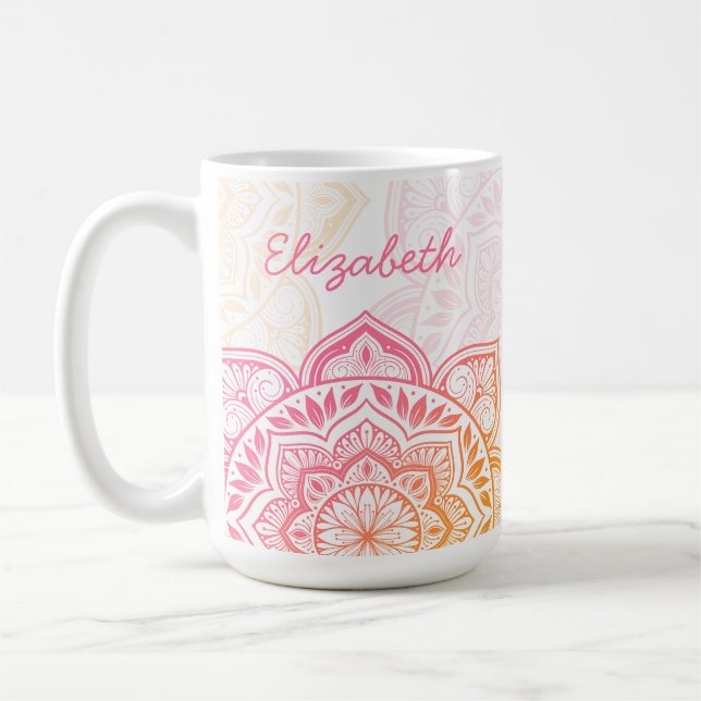 Caneca De Café Amaya Mandala 15 oz. Personalized Mug (Esquerda)