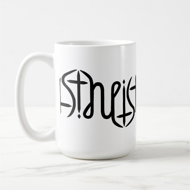 Caneca De Café Ambigram ateu - original (Esquerda)