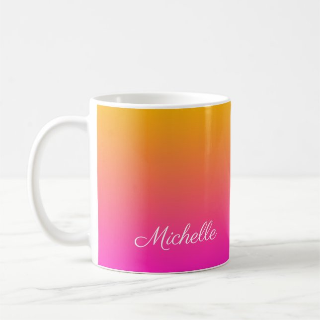 Caneca De Café Ambre de gradiente amarelo e rosa (Esquerda)