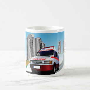 Caneca De Café Ambulância de Emergência no Emergência Médica de C