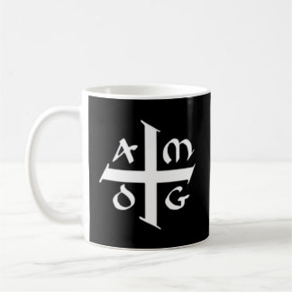 Caneca De Café Amdg Ad Majorem Dei Gloriam Pequena Cruz Jesuíta