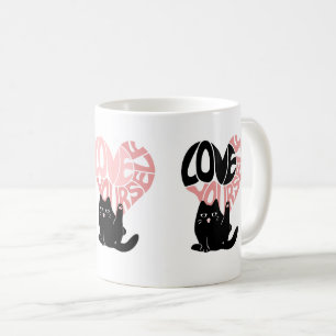 Caneca De Café Ame a Si Mesmo Gato Engraçado