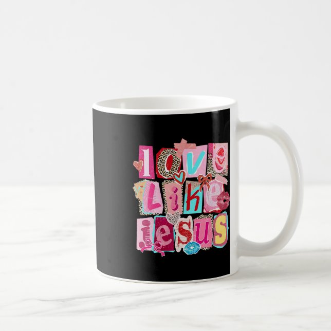 Caneca De Café Ame Como Jesus Estilo Retro de São Valentim Cristã (Direita)