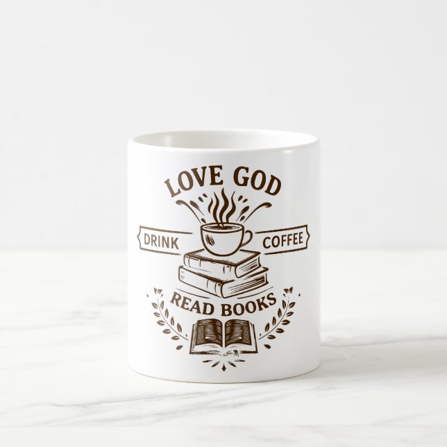 Caneca De Café Ame Deus Beba Café Leia Livros (Centro)