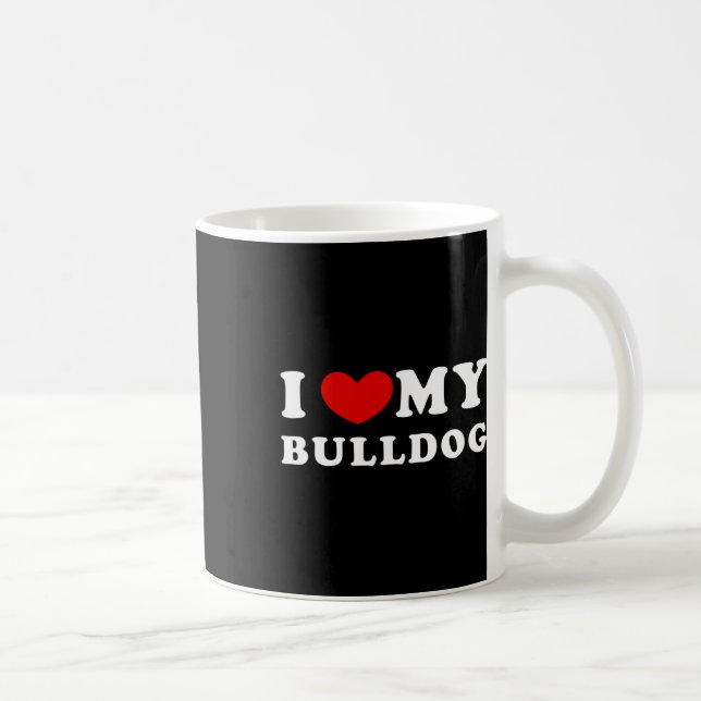 Caneca De Café Ame Meu Buldogue (Direita)