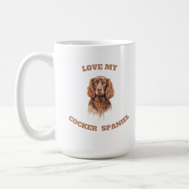 Caneca De Café Ame Meu Cocker Spaniel (Esquerda)