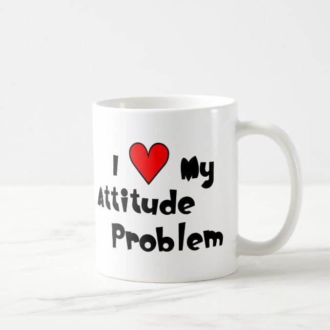 Caneca De Café Ame meu problema da atitude (Direita)