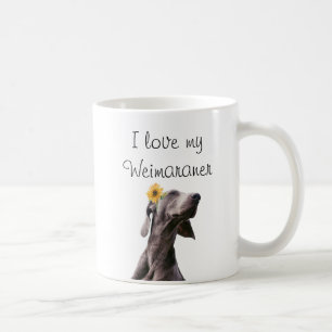 Caneca De Café Ame Meu Weimaraner Mug Artístico Girassol