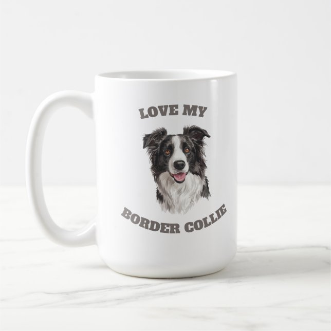 Caneca De Café Ame My Border Collie (Esquerda)