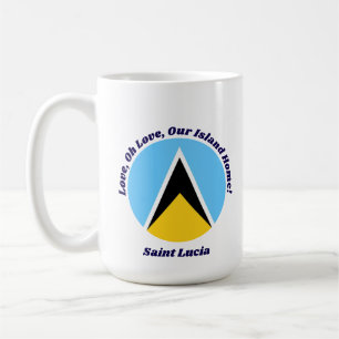 Caneca De Café Ame nossa Ilha Home Texto Azul da Frase da rua