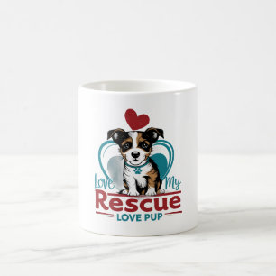 Caneca De Café Ame O Meu Resgate Pup Mug