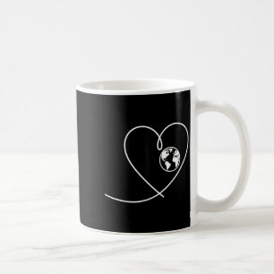 Caneca De Café Ame o planeta terra globo coração minimalista