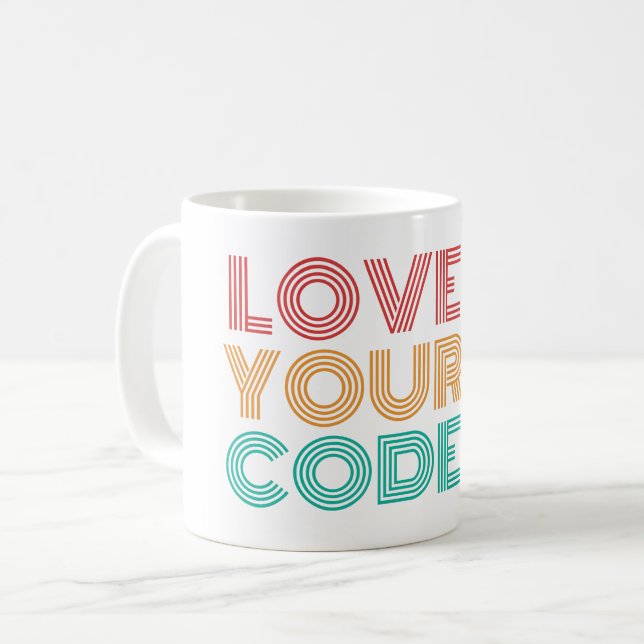 CANECA DE CAFÉ AME O SEU CÓDIGO - NERD DE PROGRAMAÇÃO (Frente Esquerda)