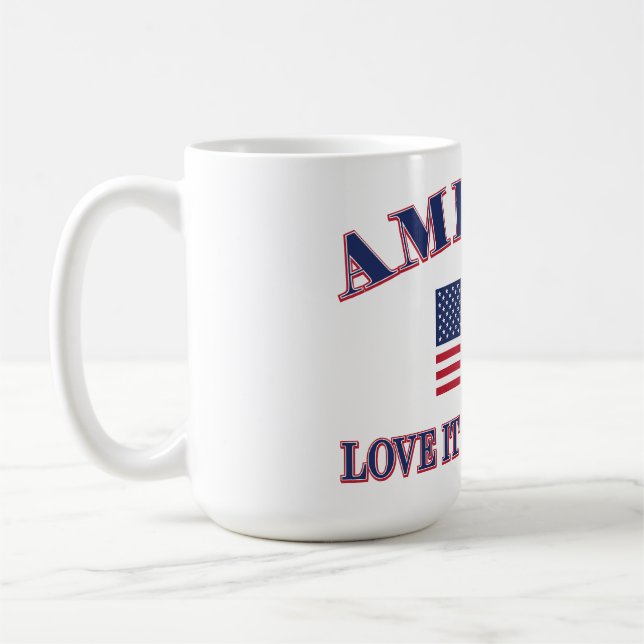 Caneca De Café Ame os Estados Unidos ou Deixe-os (Esquerda)