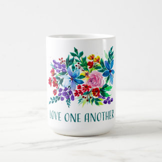 Caneca De Café Ame Uns aos Outros Phoebe Floral Inspirador