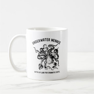 Caneca De Café Ameaça Subaquática Polvo Engraçado