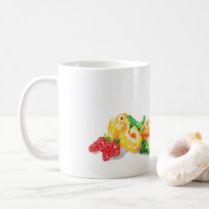 Caneca De Café Ameixas japonesas com morangos