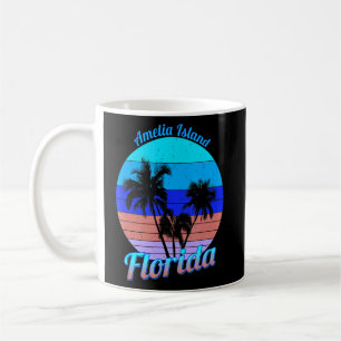 Caneca De Café Amelia Island Retro Palm Trees Beach Summe