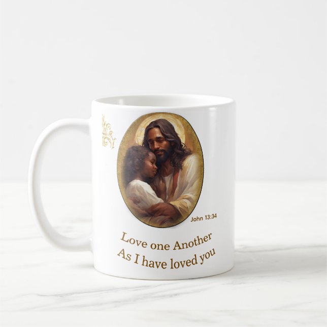 Caneca De Café Amem uns aos outros versículo da Bíblia (Esquerda)