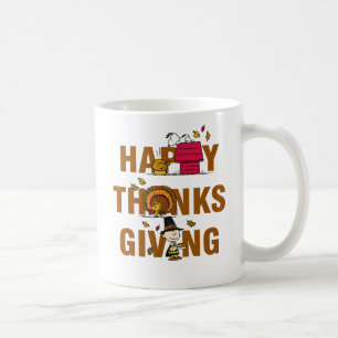 Caneca De Café Amendoins Combinação de Ação de Graças Feliz