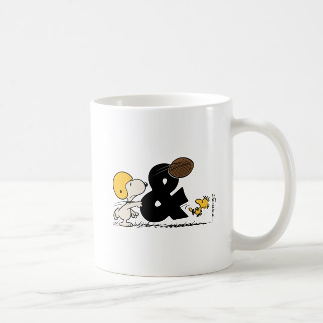 Caneca De Café Amendoins | Futebol Snoopy & Woodstock (Direita)