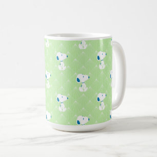 Caneca De Café Amendoins Padrão de Sonhos de Deco Verde Snoopy