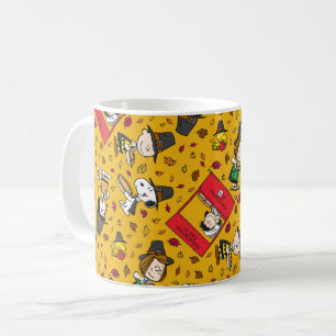 Caneca De Café Amendoins Padrão Feliz de Ação de Graças