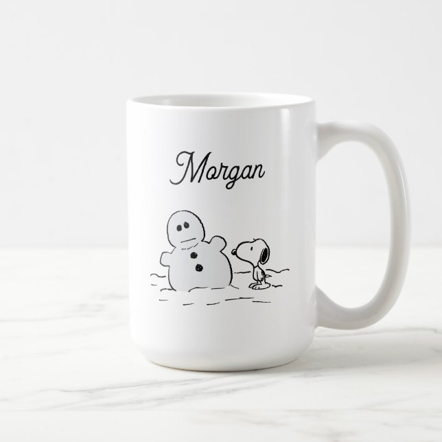 Caneca De Café Amendoins | Snoopy constrói um boneco de neve | Ad (Direita)