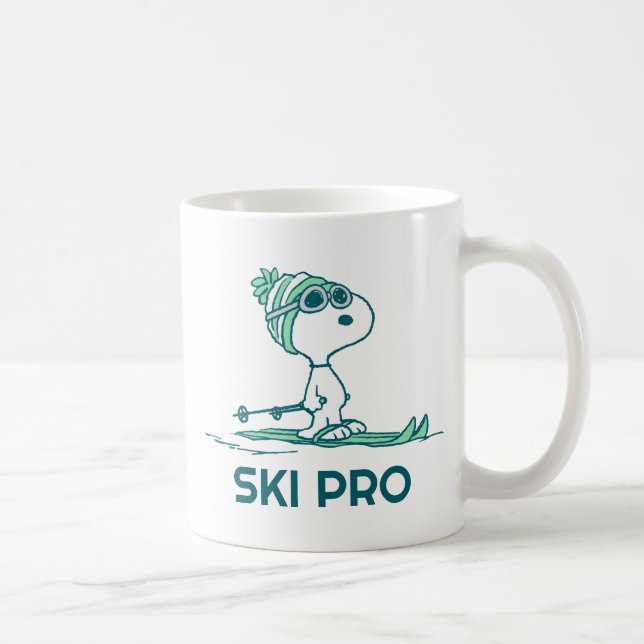 Caneca De Café Amendoins | Snoopy on Skis (Direita)