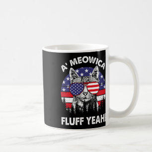 Caneca De Café A'meowica Fluff Sim Patriótico Americano 4º De Jul