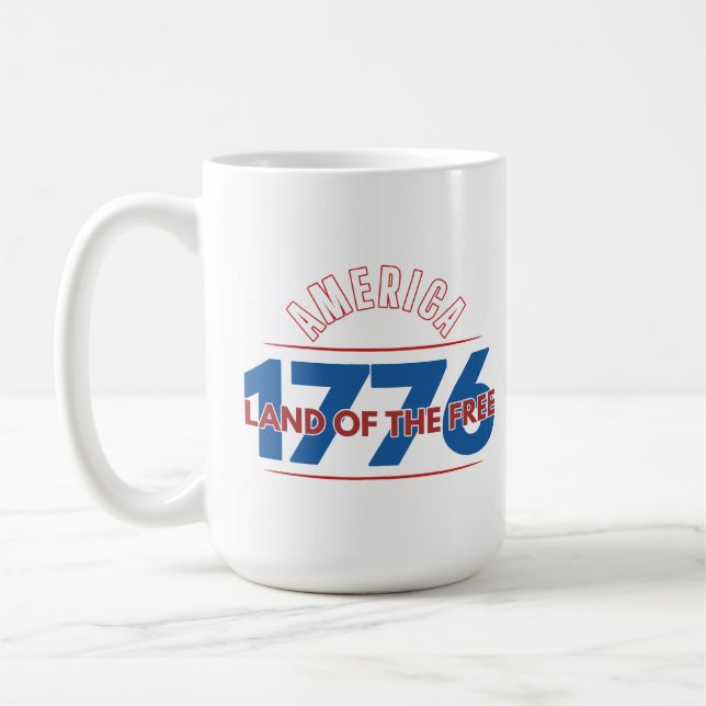 CANECA DE CAFÉ AMÉRICA 1776 TERRA DA LIBERDADE   (Esquerda)