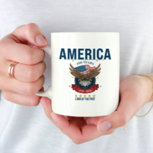 Caneca De Café América 250 Anos Terra Livre Patriótica