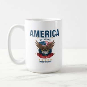 Caneca De Café América 250 Anos   Terra Livre Patriótica